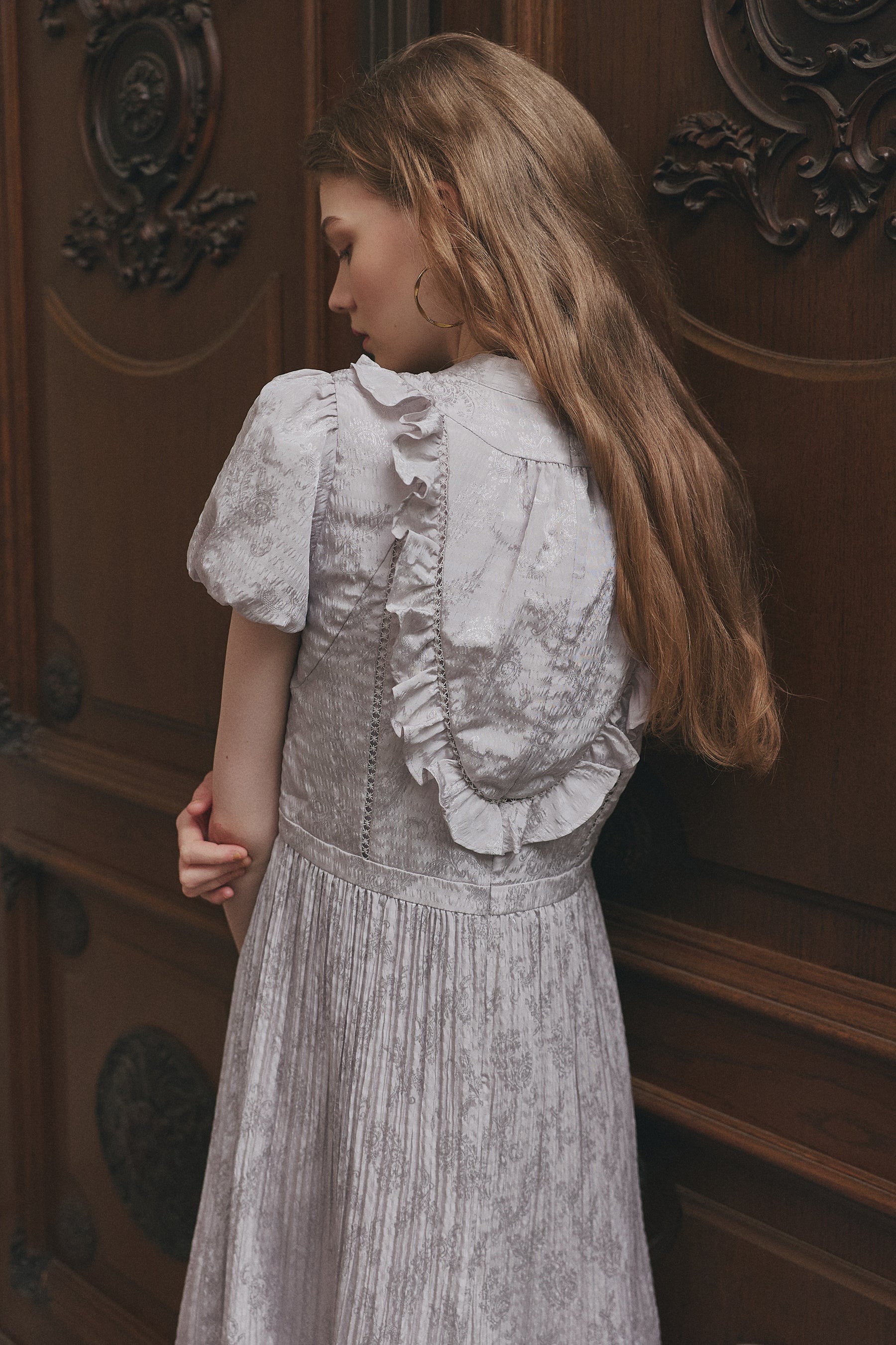 Vol.3 Paisley Satin-Jacquard Dress