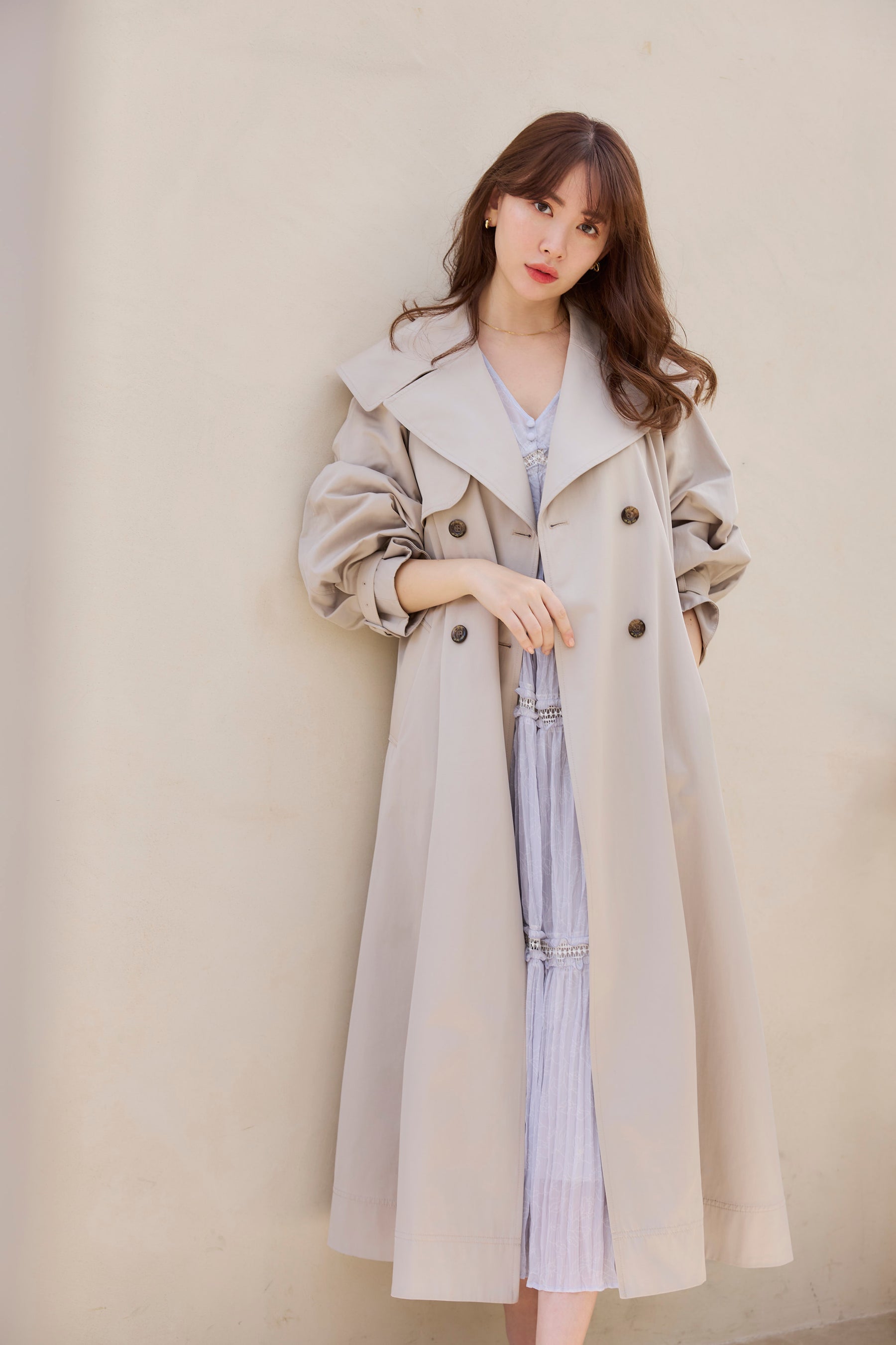 豪奢な トレンチコート Grace Coat(cocoa)(S) Trench Long トレンチ 