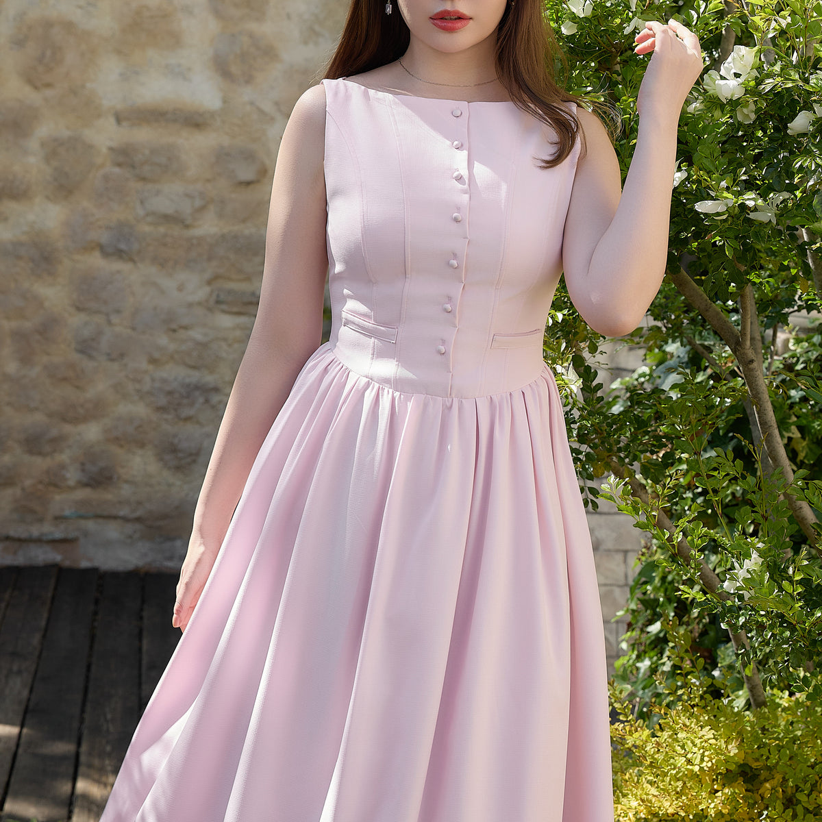 ワンピース Herlipto Deauville Gathered Long Dress Deauville Gathered Long Dress