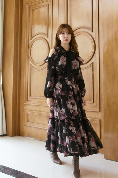 スカート herlipto Isaline Floral Tiered Skirt Isaline Floral Tiered Skirt