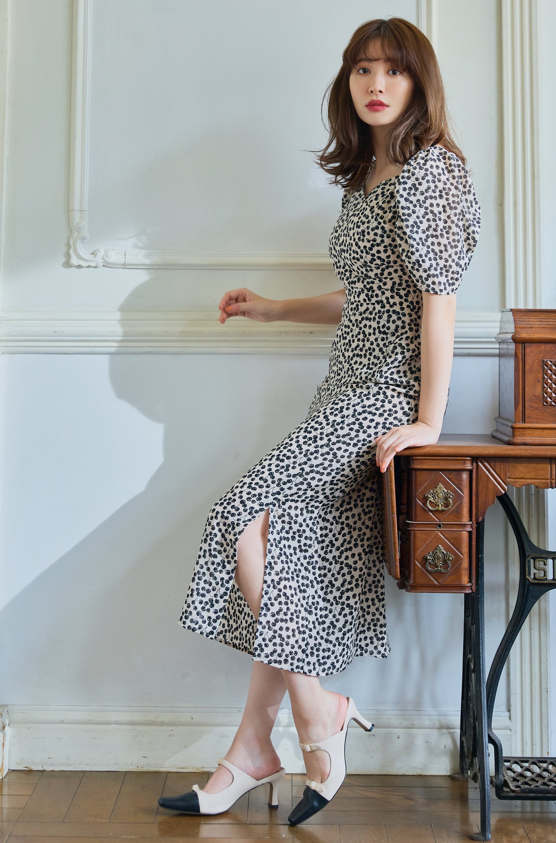 Herlipto Pattern Cache-Coeur One-Piece - ロングワンピース