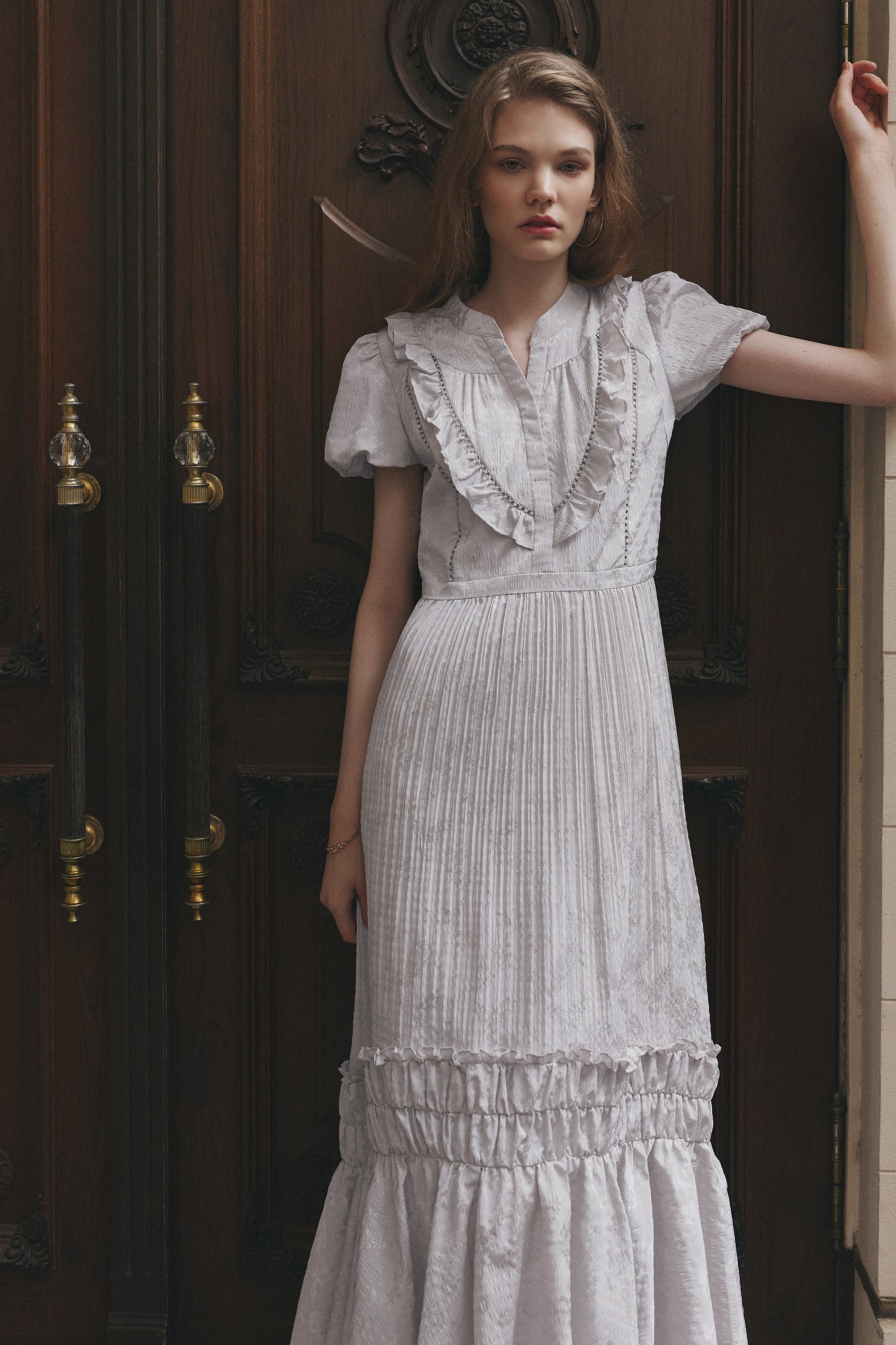 Vol.3 Paisley Satin-Jacquard Dress