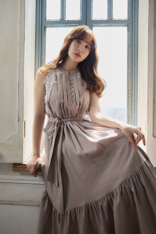 【8月上旬発送】【rose pink】Notting Hill Belted Dress