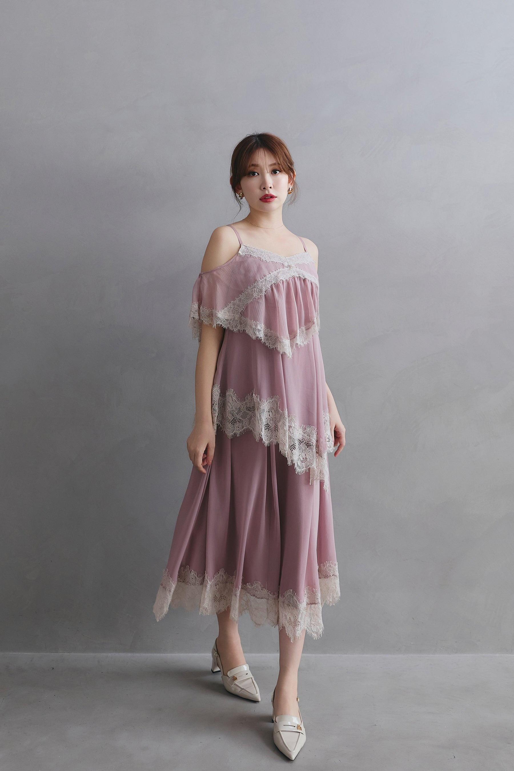 Isadora Lace Tiered Camisole Dress
