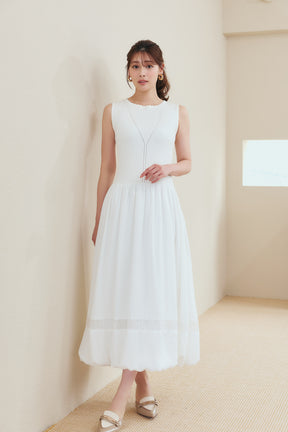 ［Essentia］Eyelet Knit Docking Dress