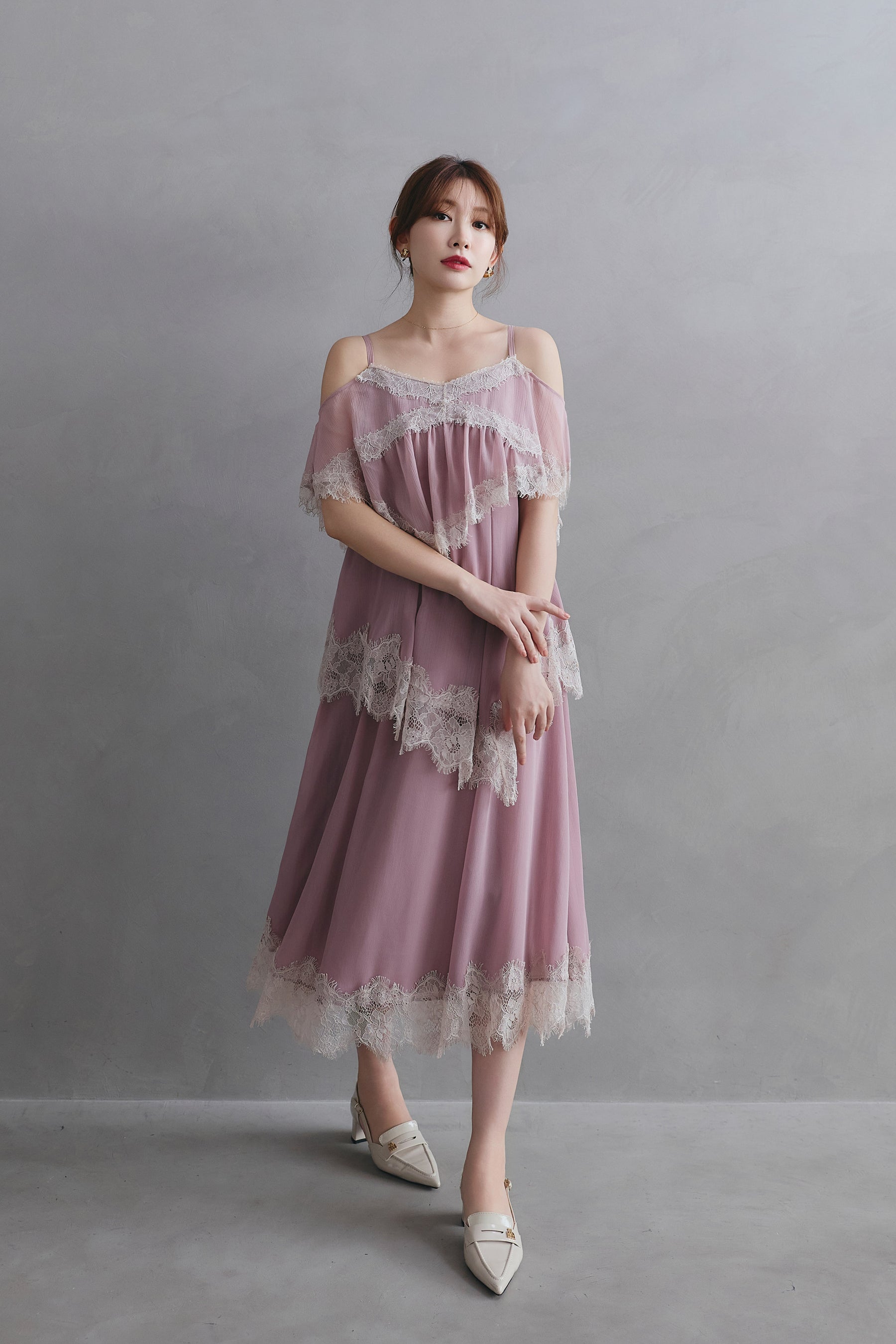 Isadora Lace Tiered Camisole Dress