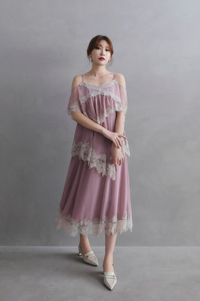 Isadora Lace Tiered Camisole Dress