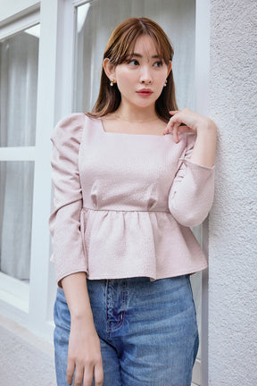 [New color] Volume Sleeve Jacquard Top