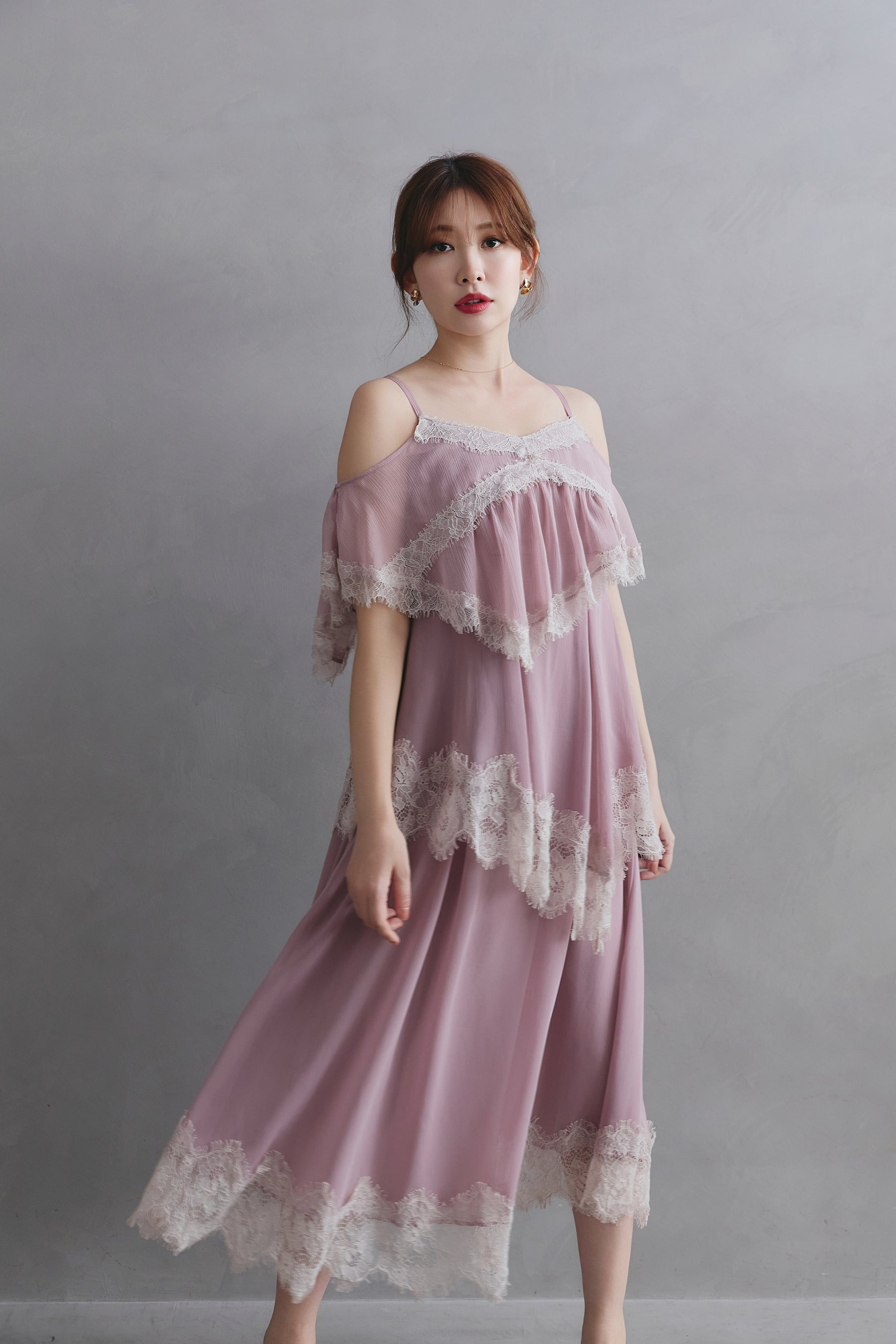 Isadora Lace Tiered Camisole Dress