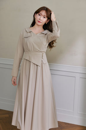 Cache-Coeur Peplum Shirt Dress