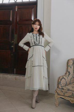 Vivica Polka-Dot Ruffled Dress