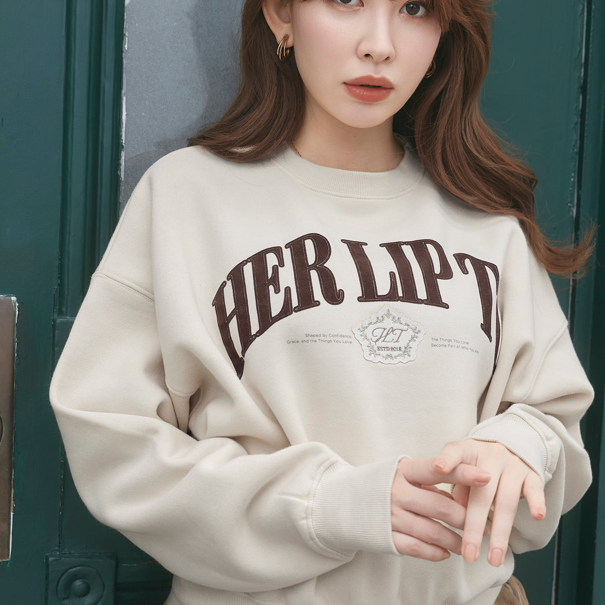 ☆ayami ☆herlipto トップス HLT Embroidered Motif Sweatshirt