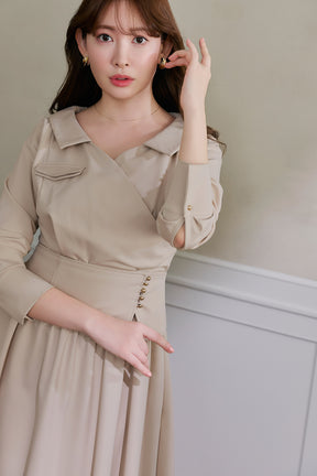 Cache-Coeur Peplum Shirt Dress