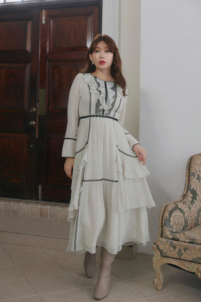 Vivica Polka-Dot Ruffled Dress