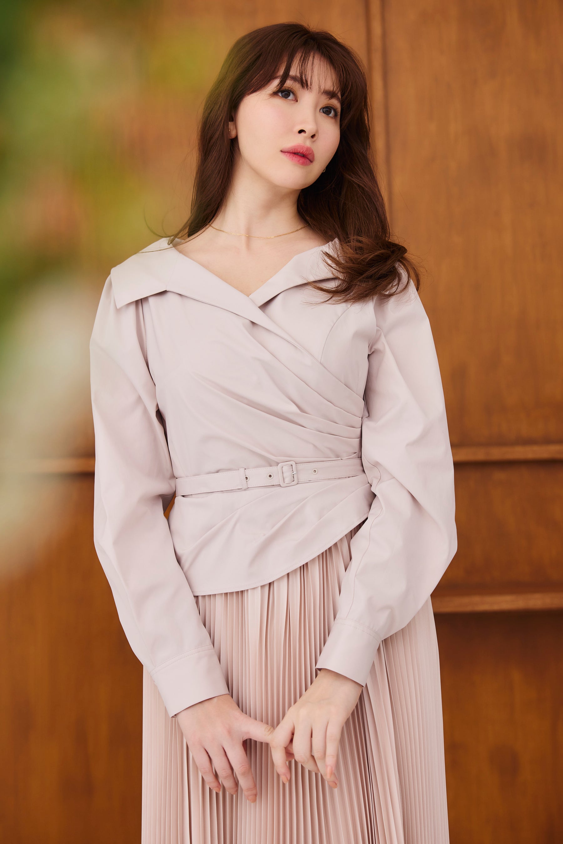 Cache-Coeur Belted Shirt Dress
