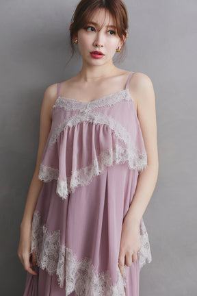 Isadora Lace Tiered Camisole Dress