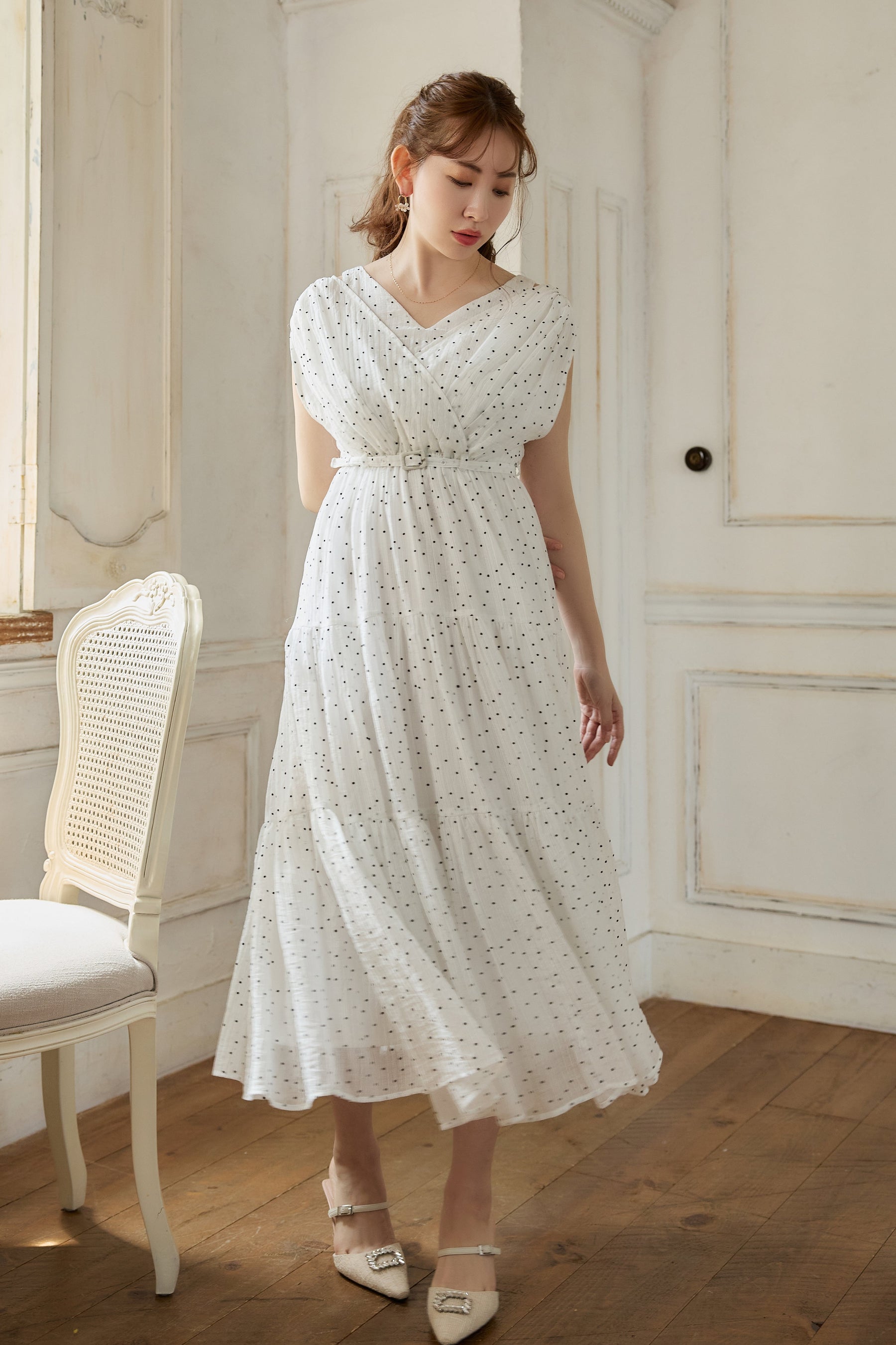 Herlipto  Orangerie Dot Long Dress1度のみ着用の美品です