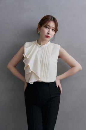 Front-Tuck Semi-Flare Pants