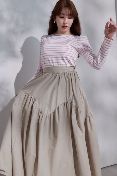 スカート High-Waist Tiered Long Skirt High-Waist Tiered Long Skirt