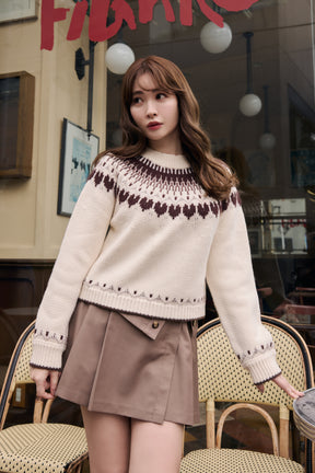 Heart Fair Isle Knit Pullover