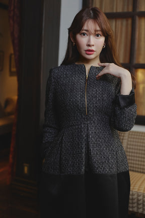 Laila Tweed Zip Mini Dress