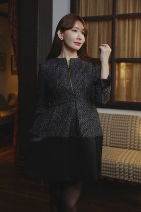 Laila Tweed Zip Mini Dress
