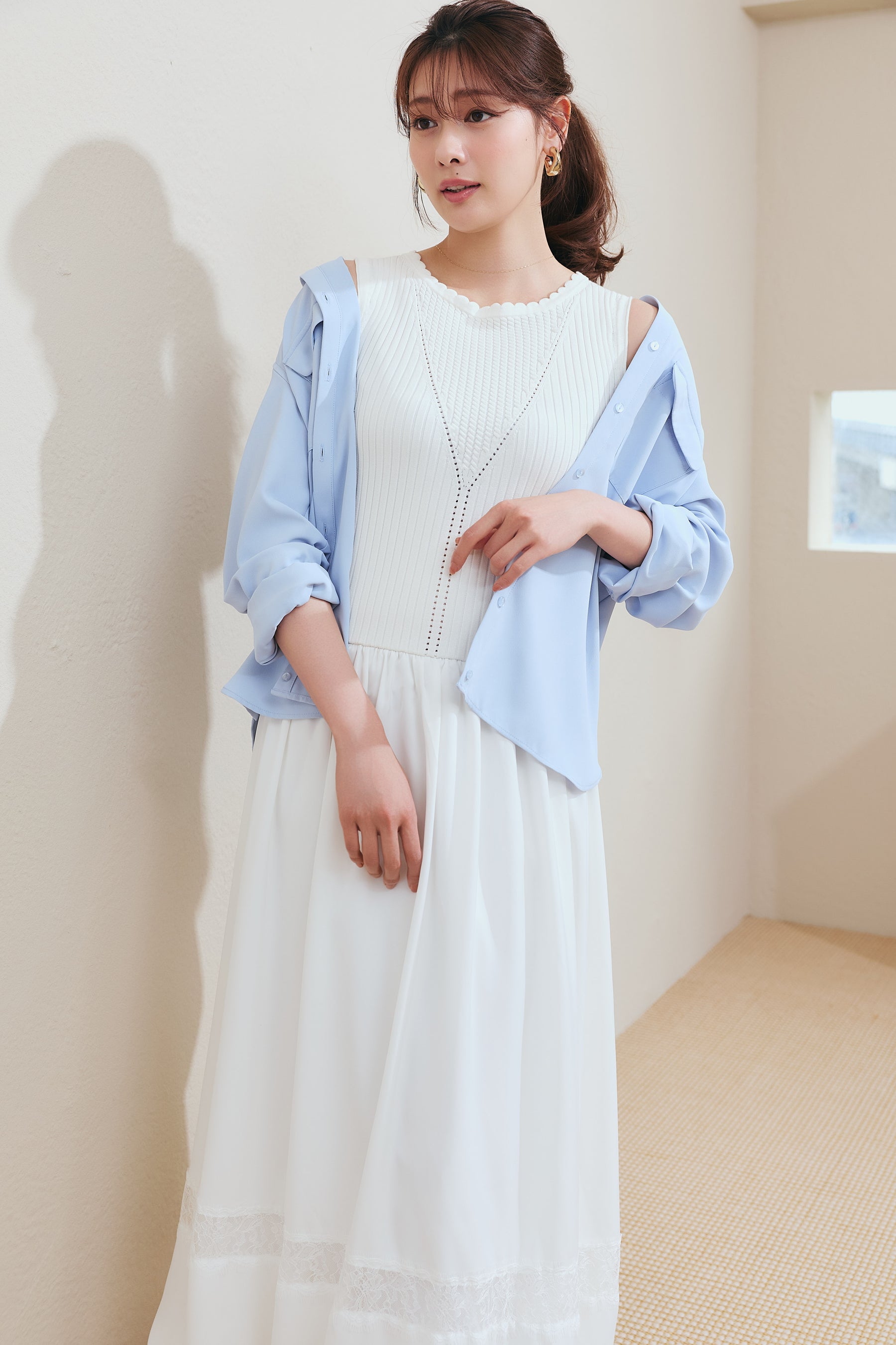 Essentia］Eyelet Polo Knit Dress 【公式通販】