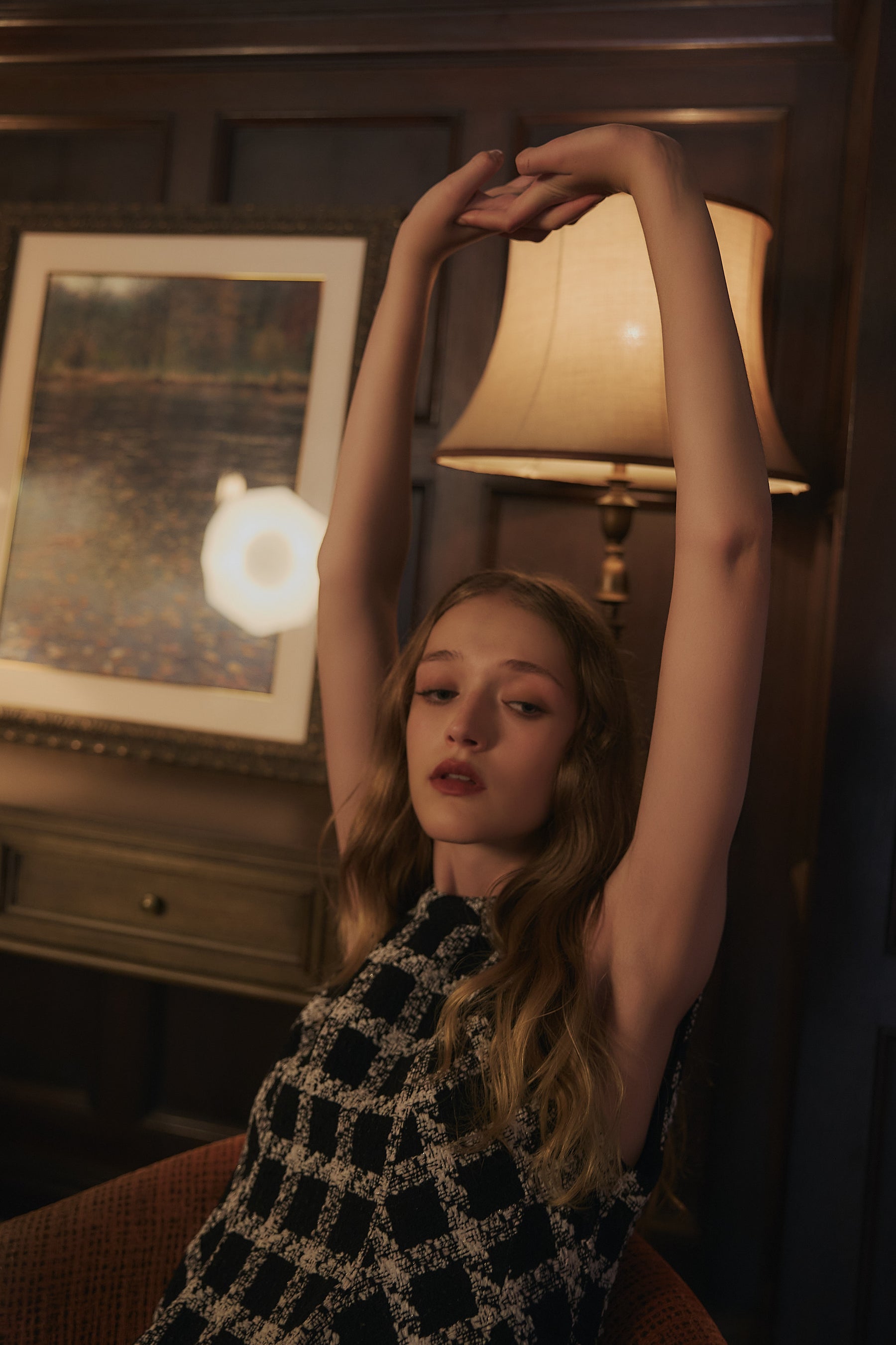 【9月中旬発送】Vol.1 Check Tweed Peplum Top