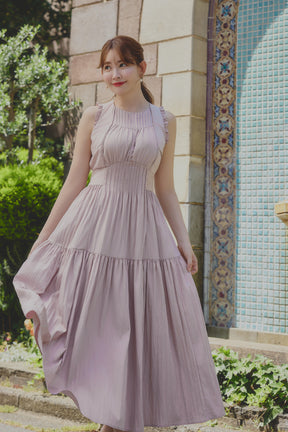 Viera Pintuck Tiered Dress