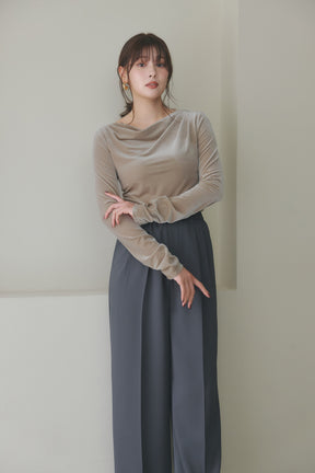 [Ships in early October]［Essentia］Tucked Wide-Leg Easy Pants