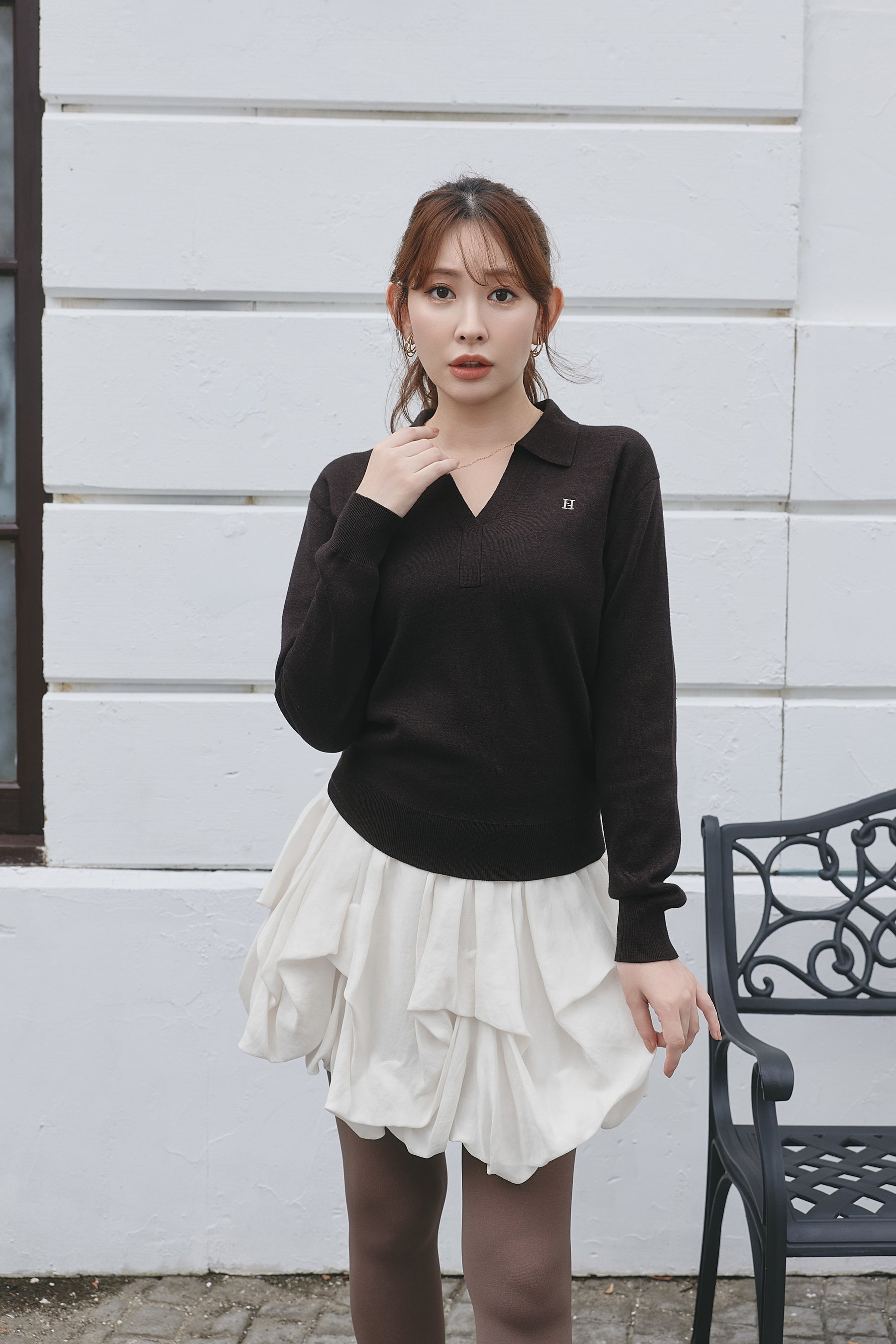 H Logo Skipper Knit Top
