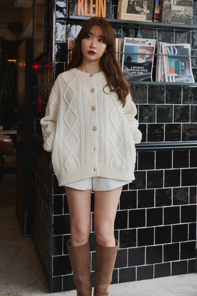 H Boa Cable Knit Cardigan