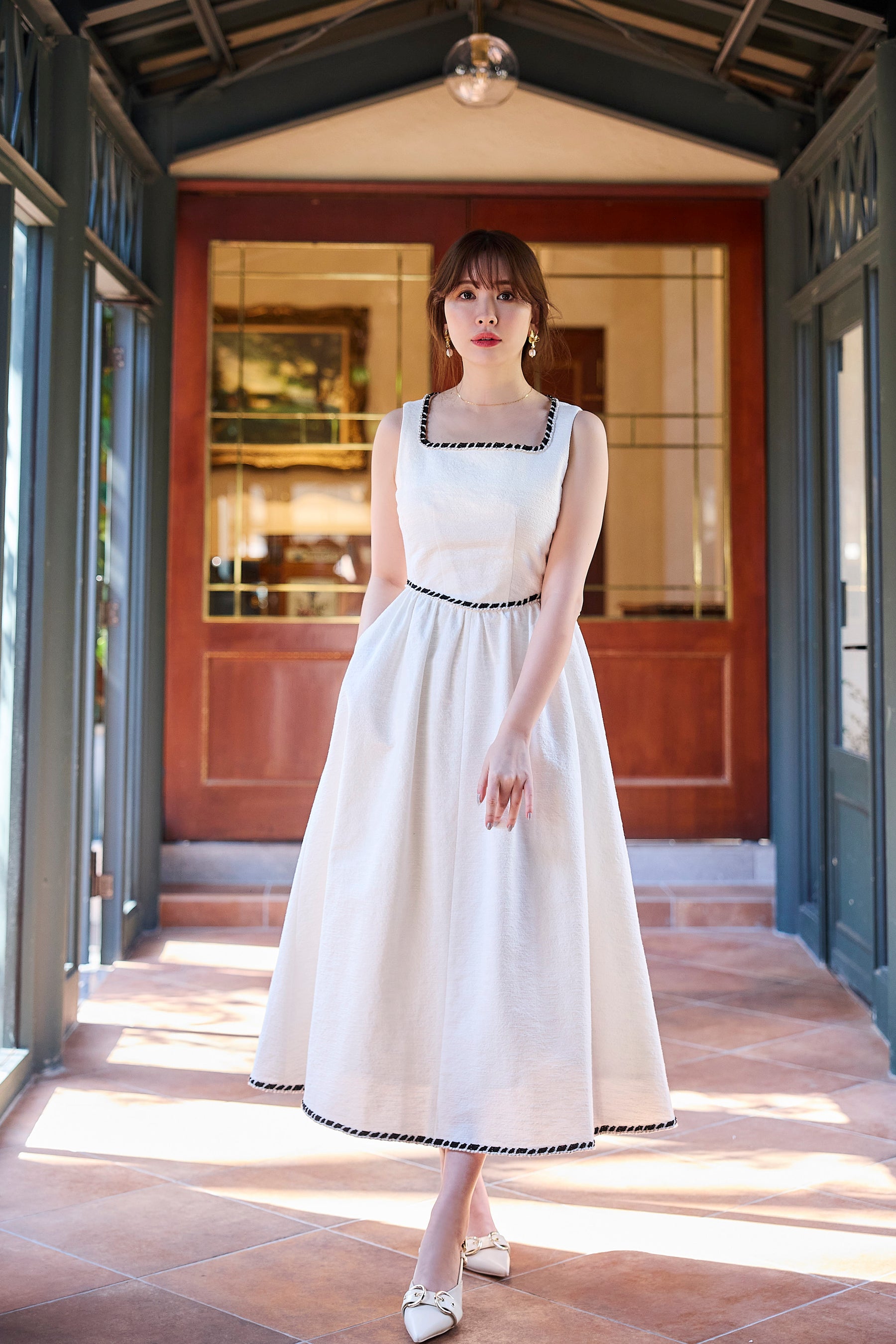 Monaco Tweed Dress herliptoカラーwhite