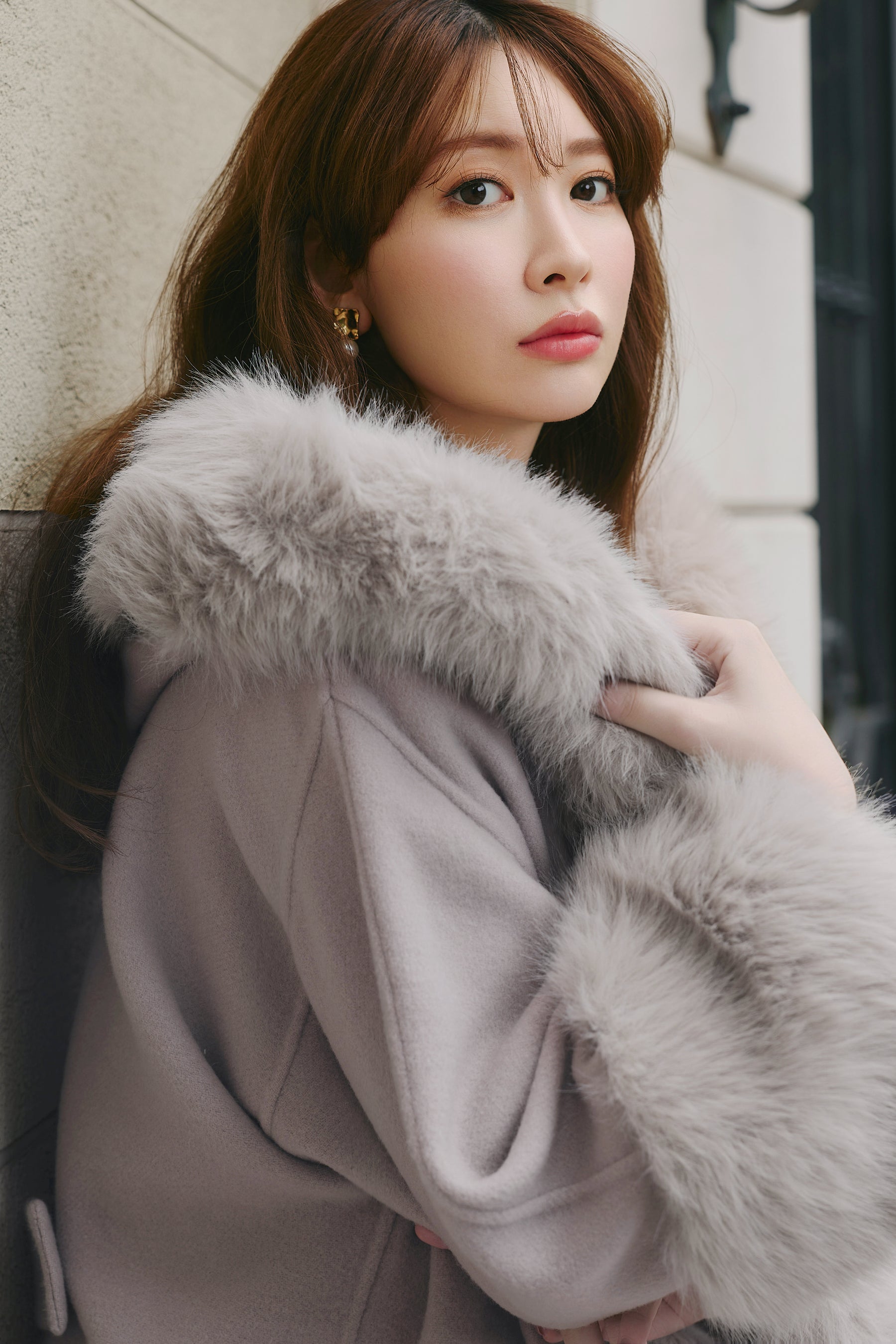 【10月中旬発送】Madeleine Faux Fur-Trimmed Rever Coat