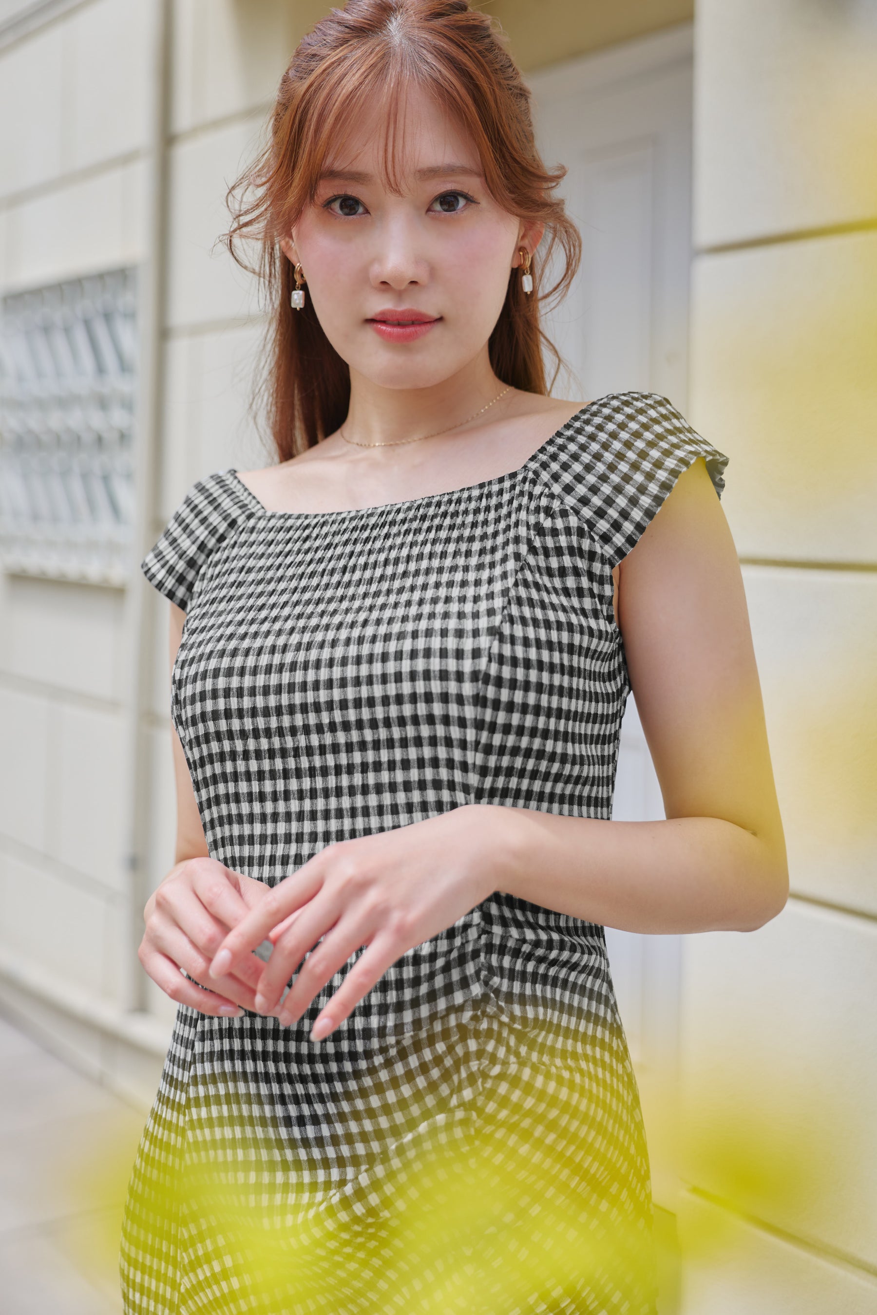 ［FOR HER］【6月下旬發送】French Chic Gingham Dress