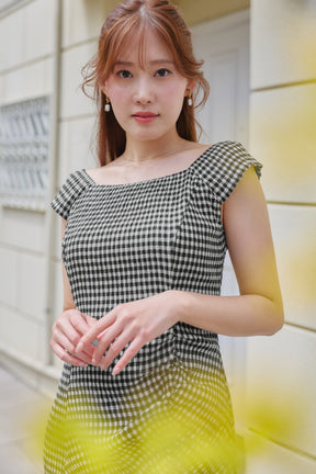 ［FOR HER］【6月下旬發送】French Chic Gingham Dress