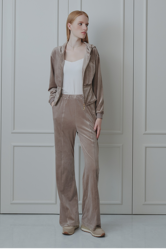 【greige】Off-Duty Sculpt Velour Set
