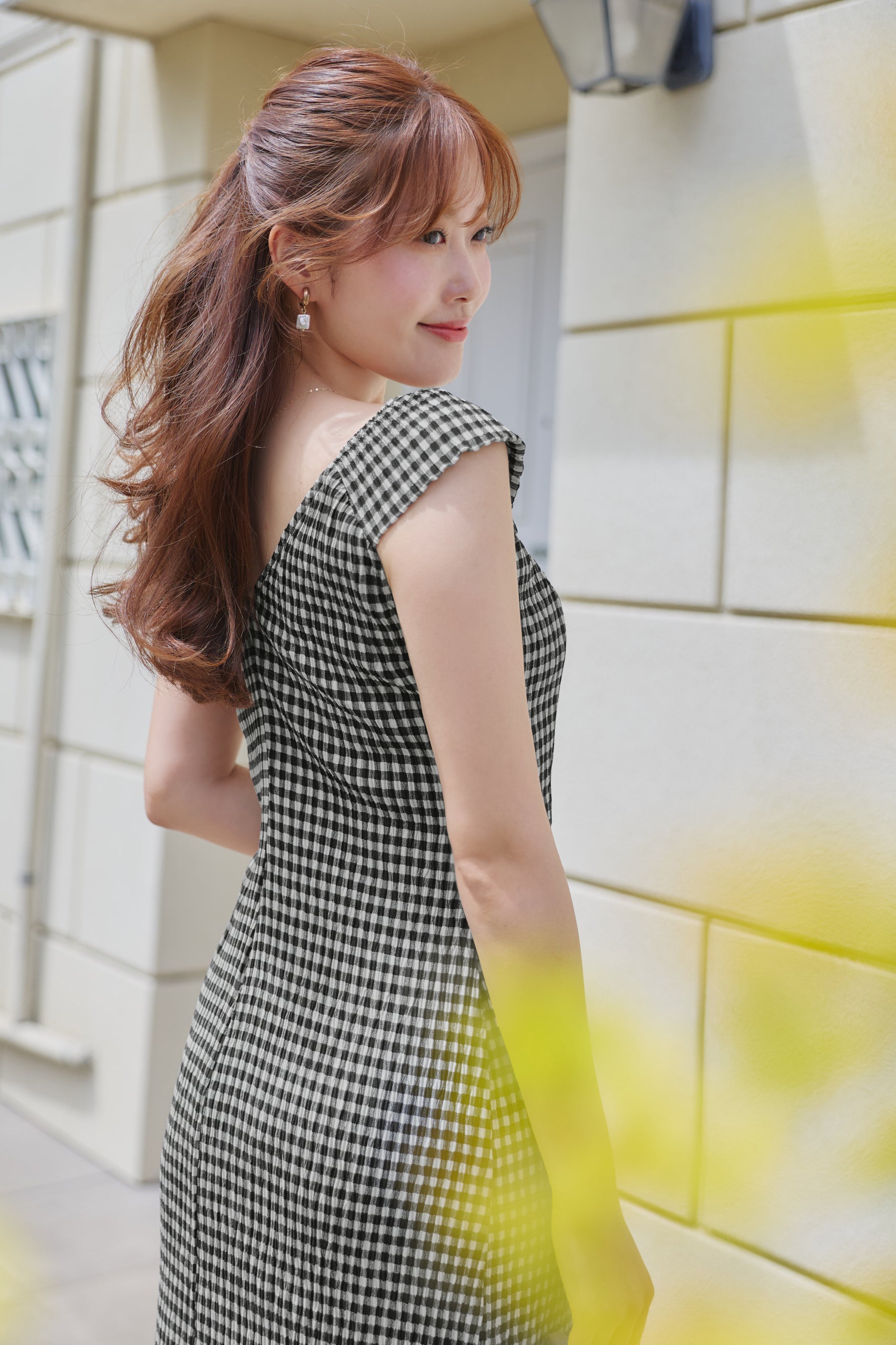 ［FOR HER］【6月下旬發送】French Chic Gingham Dress