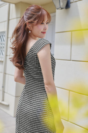 ［FOR HER］【6月下旬發送】French Chic Gingham Dress