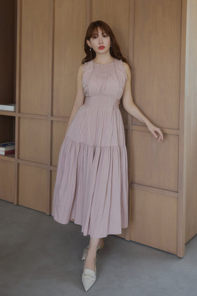 Viera Pintuck Tiered Dress