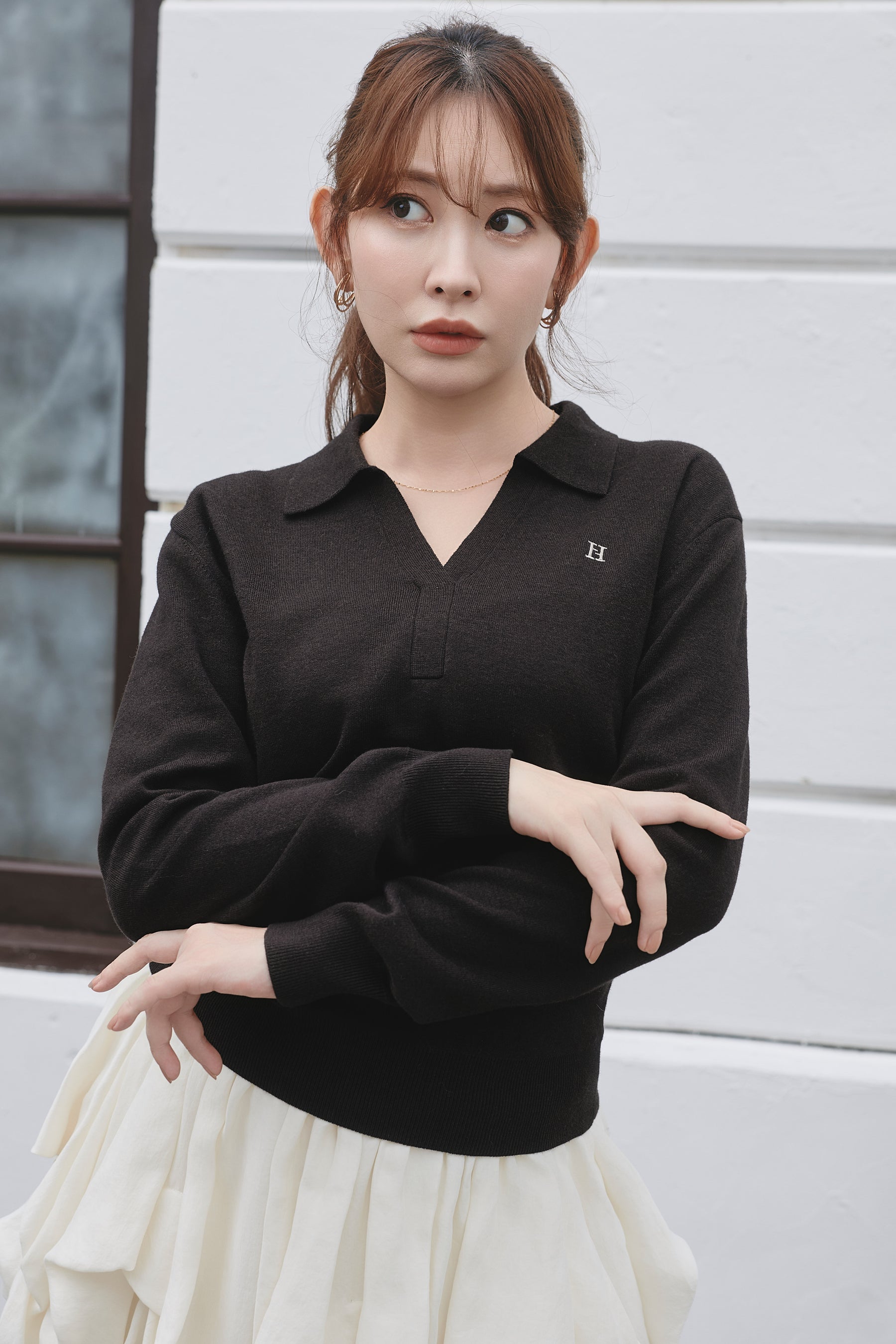 H Logo Skipper Knit Top