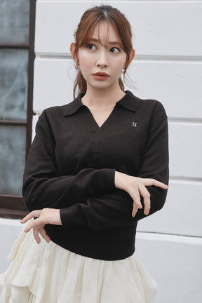H Logo Skipper Knit Top