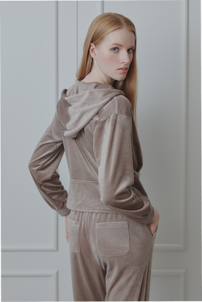 Off-Duty Sculpt Velour Zip Hoodie