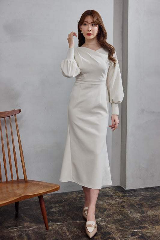 Tucked Mermaid Ponte Dress