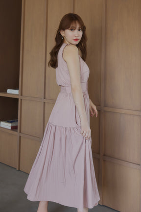 Viera Pintuck Tiered Dress