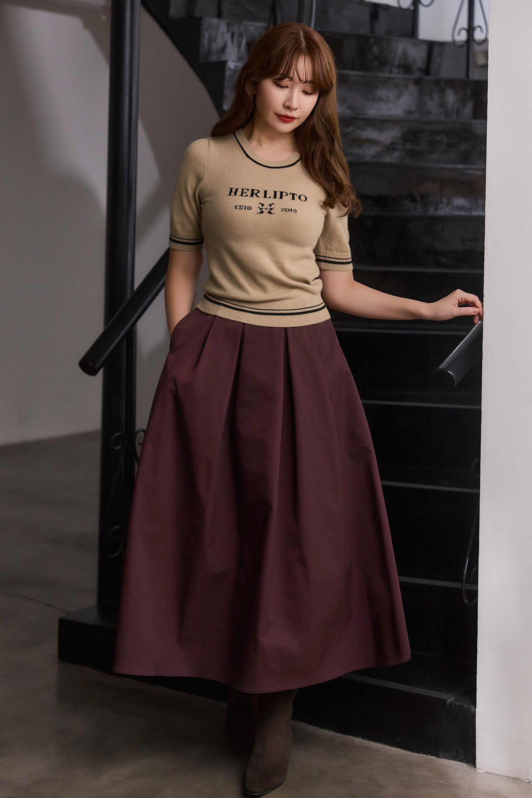 Logo Jacquard Knit Top