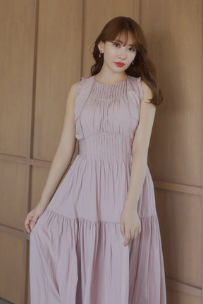 Viera Pintuck Tiered Dress