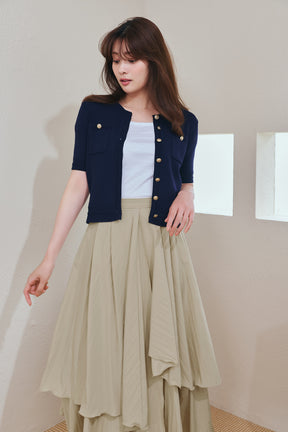 ［Essentia］Gold Button Knit Cardigan