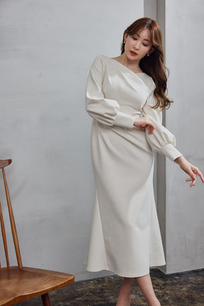 Tucked Mermaid Ponte Dress