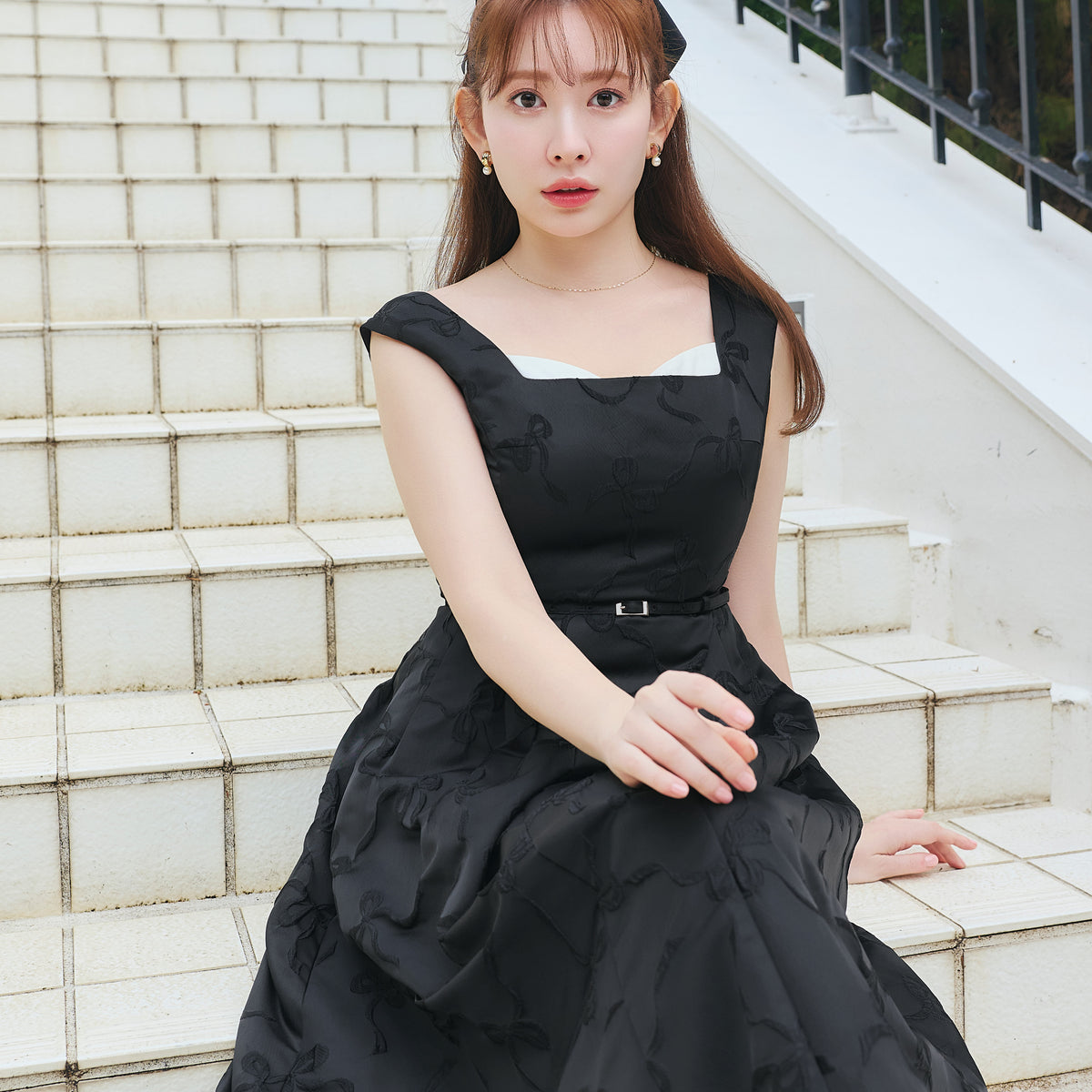Her lip to【black】Le Lien Jacquard Dress Le Lien Jacquard Dress
